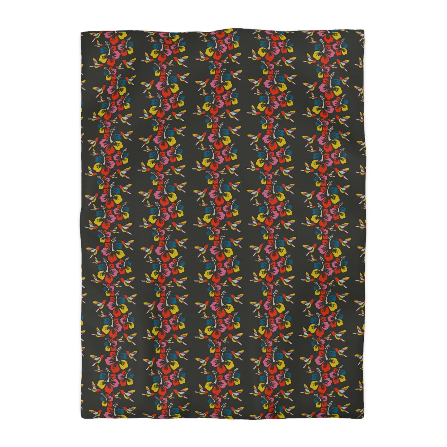 Hummingbirds & Hibiscus Flowers Microfiber Duvet Cover