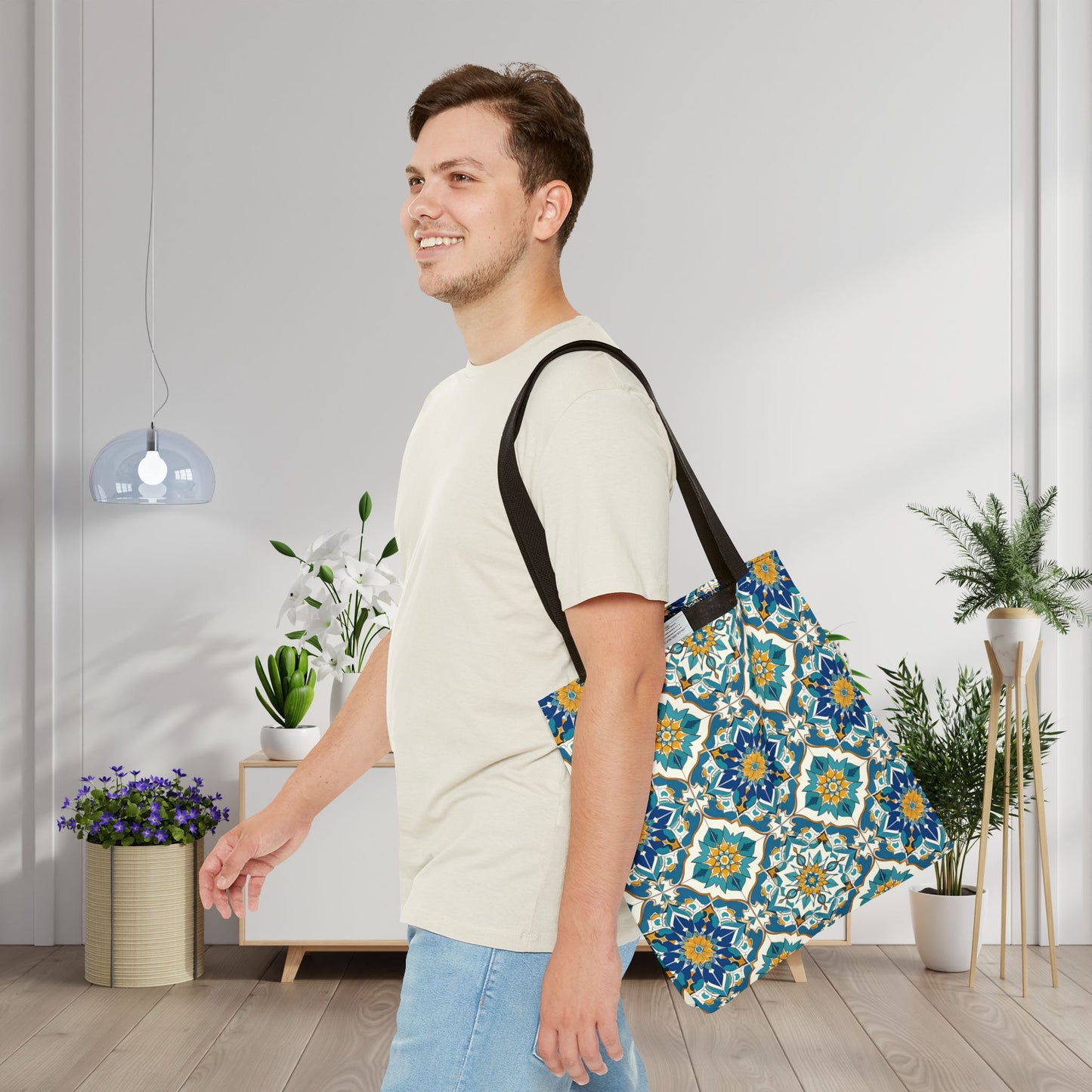 Mediterranean Lace Canvas Tote Bag