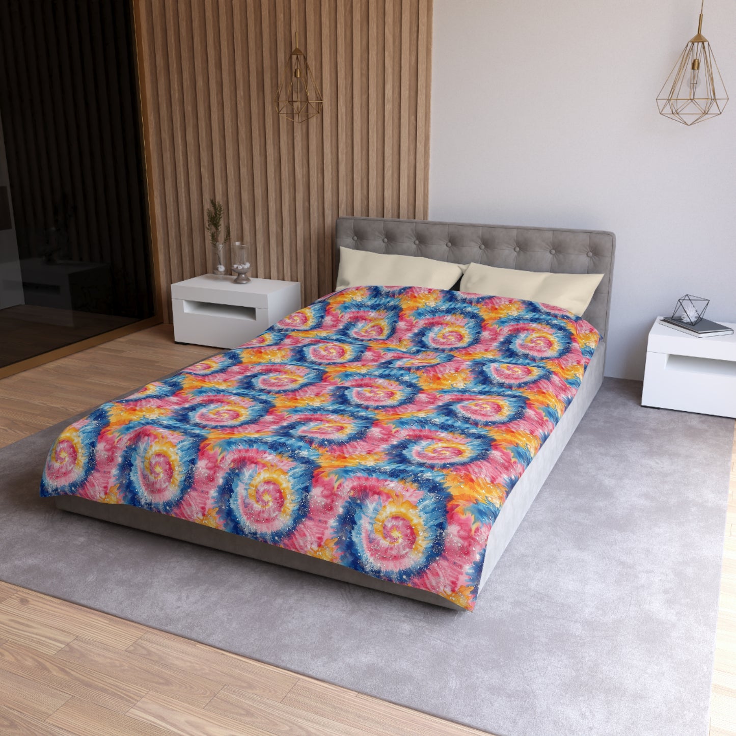 Retro Vortex Microfiber Duvet Cover