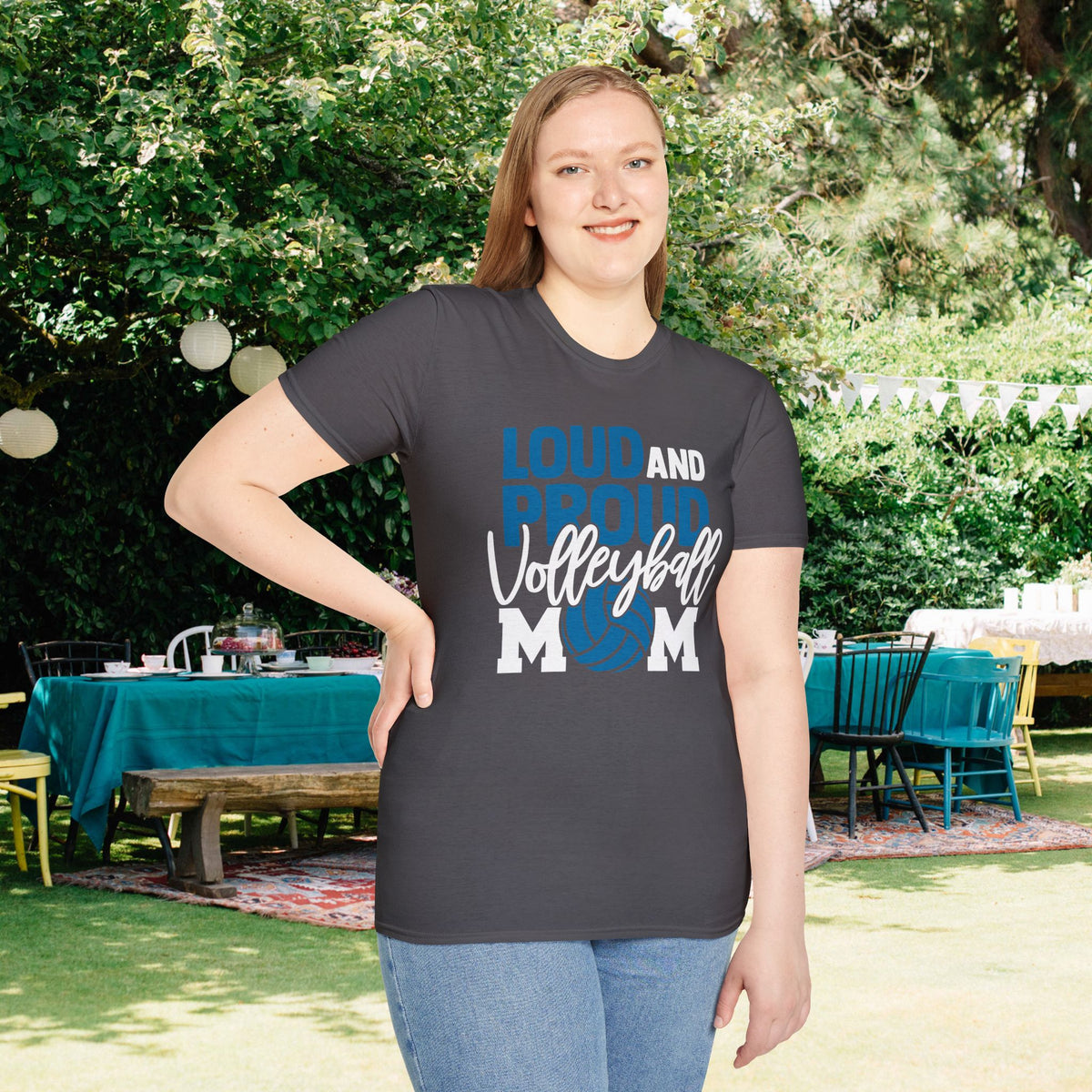Loud and Proud Volleyball Mom Adult T-shirt