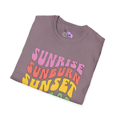 Sunrise Sunburn Sunset Repeat Adult T-shirt