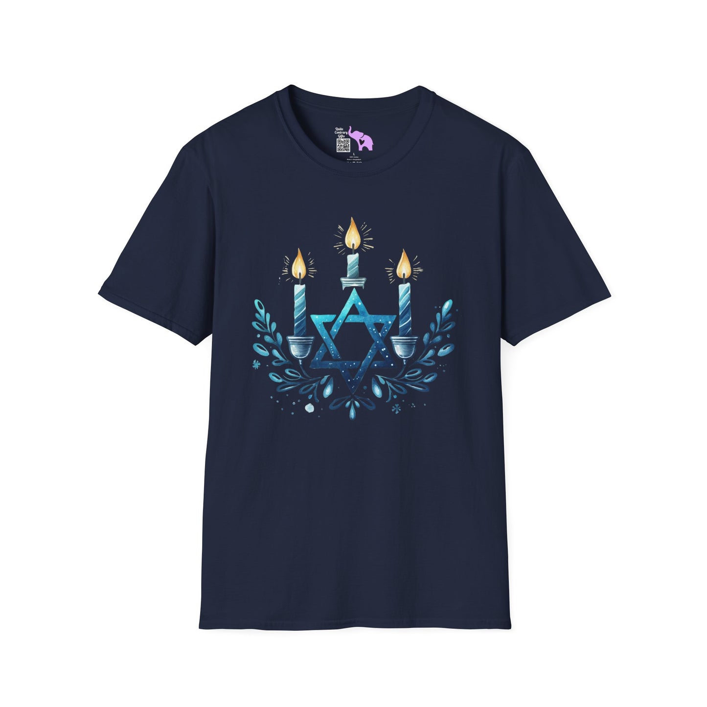 Star & Flame Hanukkah Adult T-shirt