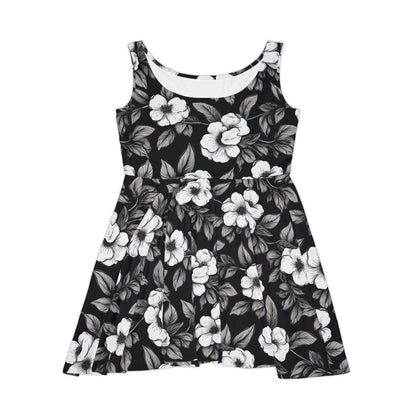 Black & White Daisies Women's Skater Dress