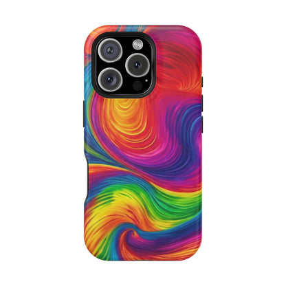Tie Dye Color Swirl MagSafe® Compatible Tough Case for iPhone