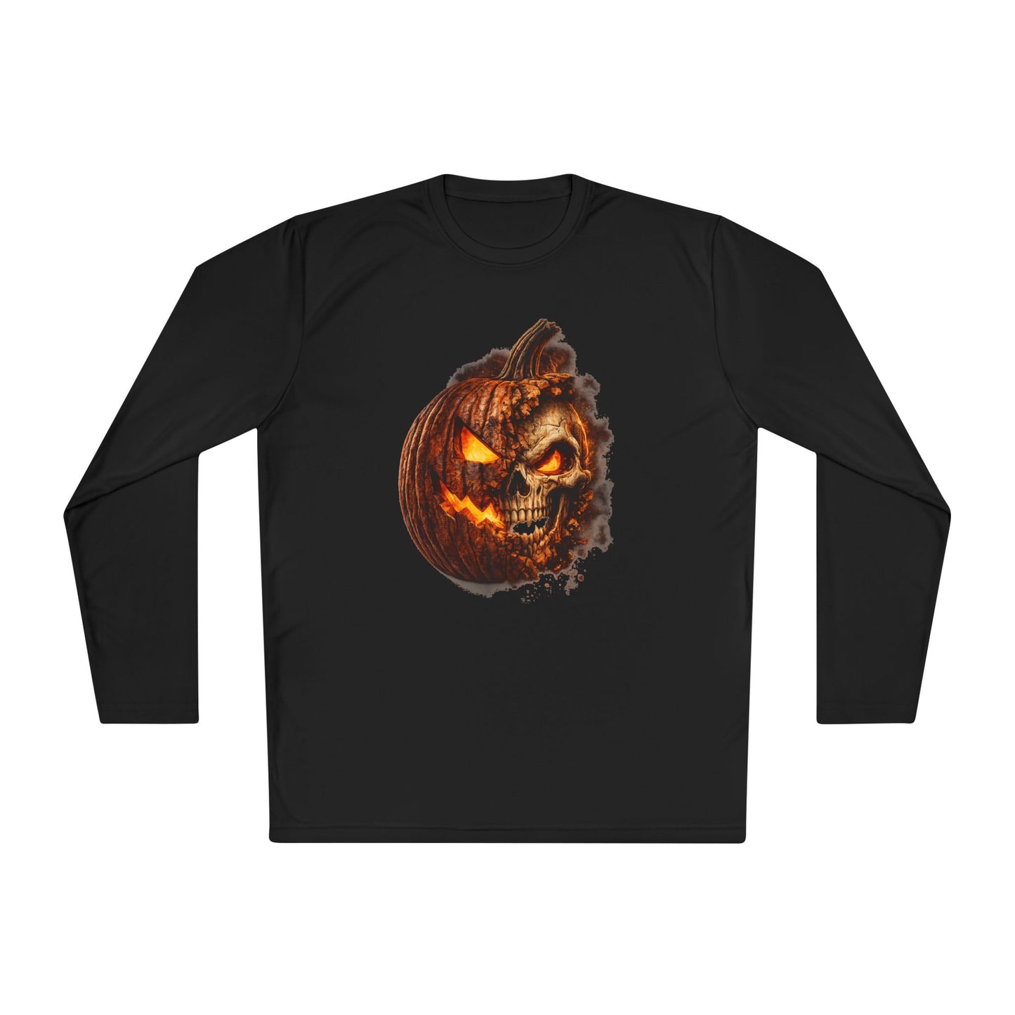 Crumbling Jack-O'-Lantern Skull  Adult Long Sleeve Tee