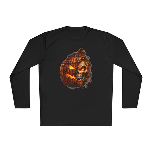 Crumbling Jack-O'-Lantern Skull  Adult Long Sleeve Tee