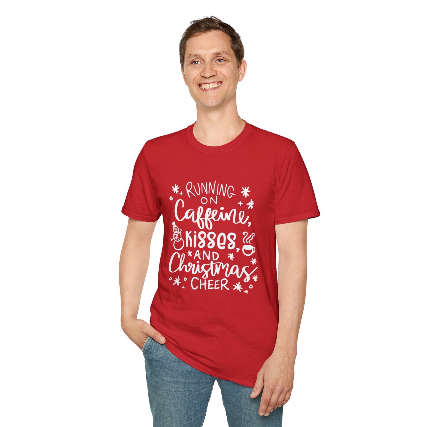 Running on Caffeine, Kisses, & Christmas Cheer T-shirt