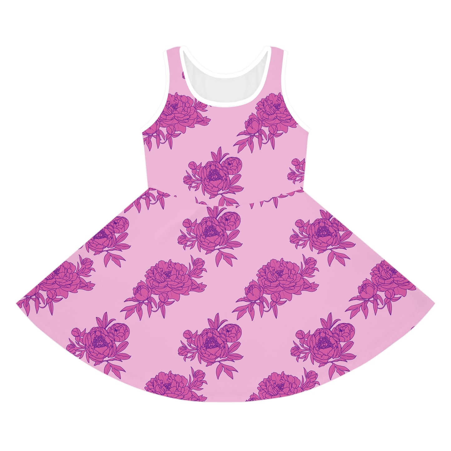 Bubblegum Bloom Peonies Girls' Sleeveless Sundress