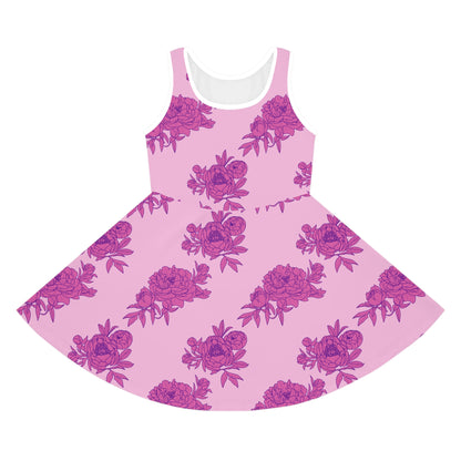 Bubblegum Bloom Peonies Girls' Sleeveless Sundress