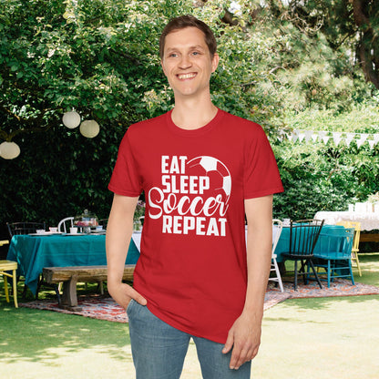 Eat Sleep Soccer Repeat Adult T-shirt