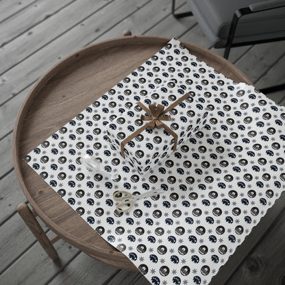 Round Christmas Nights Silhouette Wrapping Paper