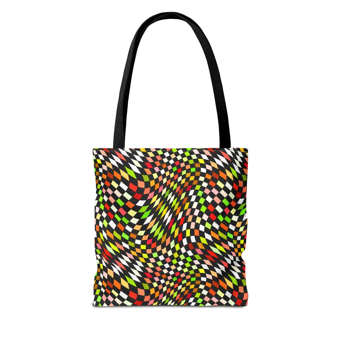 Warped Yellow/Green Checkered Canvas Tote Bag