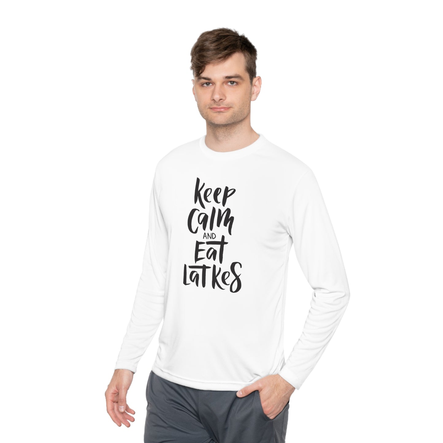 Keep Calm & Eat Latkes Adult Long Sleeve Tee