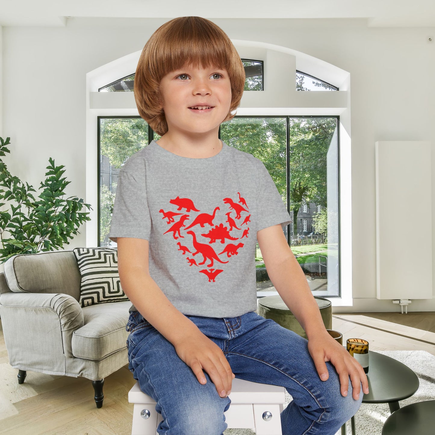 Dinosaur Heart Heavy Cotton™ Toddler T-shirt
