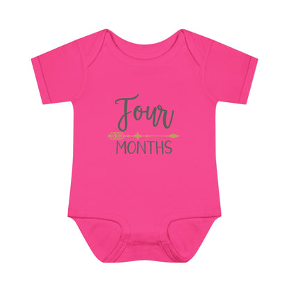 Golden Arrow Milestone Baby Bodysuit-Four Months