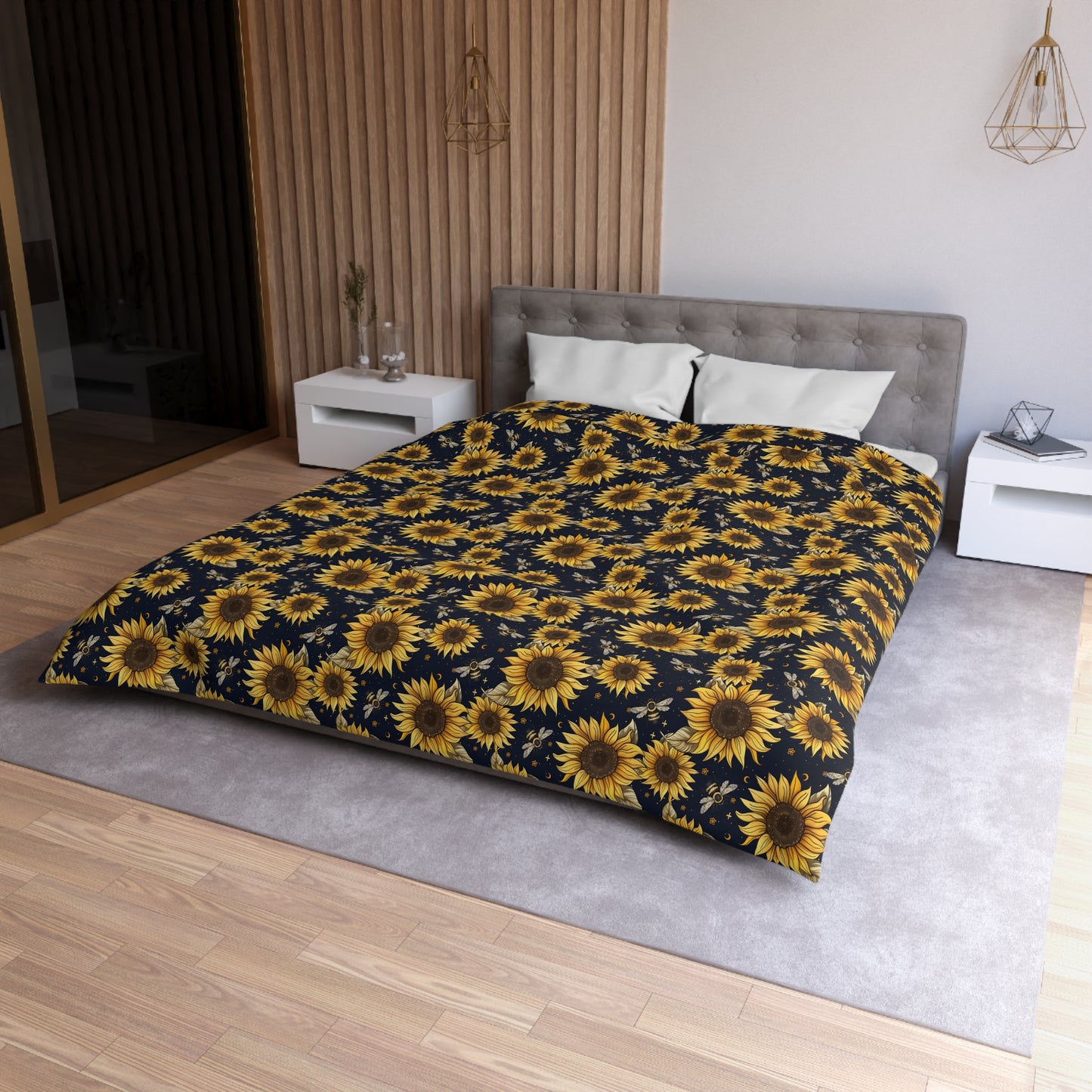 Sunflowers & Bees Microfiber Duvet Cover