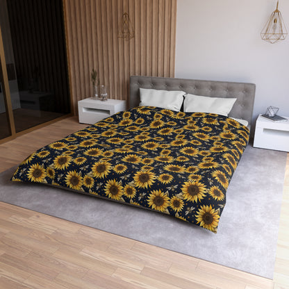 Sunflowers & Bees Microfiber Duvet Cover