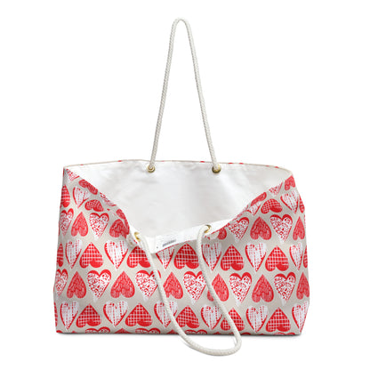 Doodle Hearts Weekender Bag