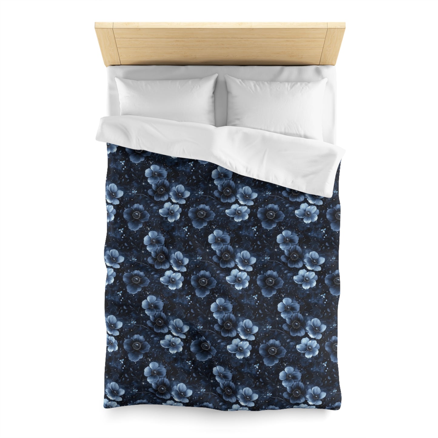 MIdnight Blossoms Microfiber Duvet Cover
