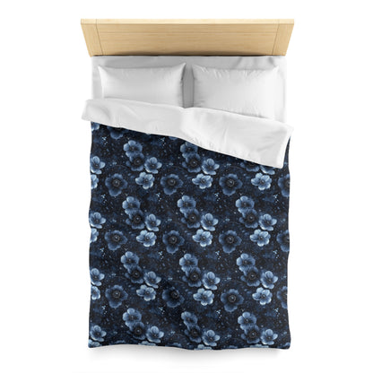 MIdnight Blossoms Microfiber Duvet Cover