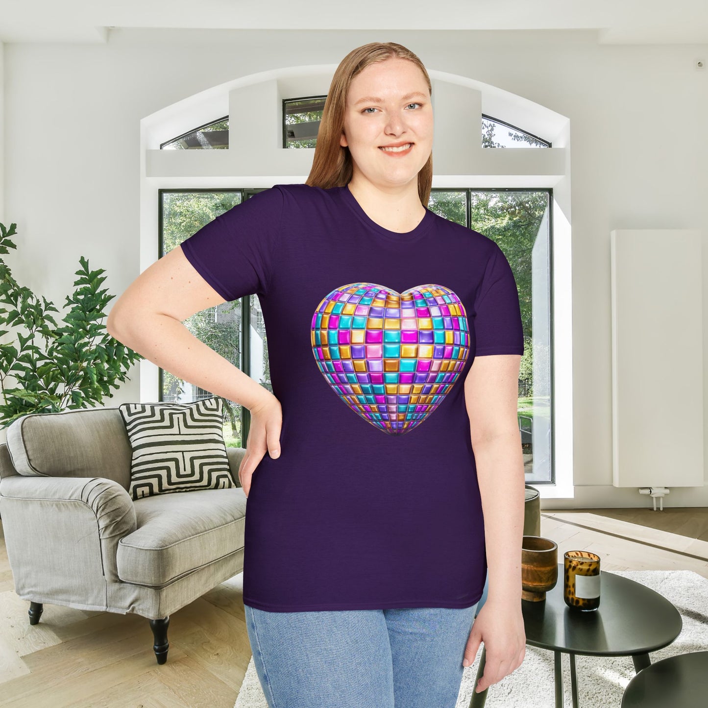 Heart in Blocks Adult T-shirt