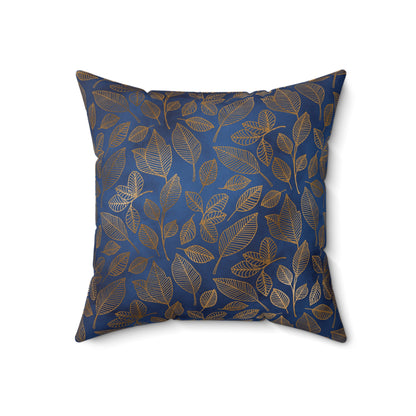 Navy & Gold Botanica Throw Pillow
