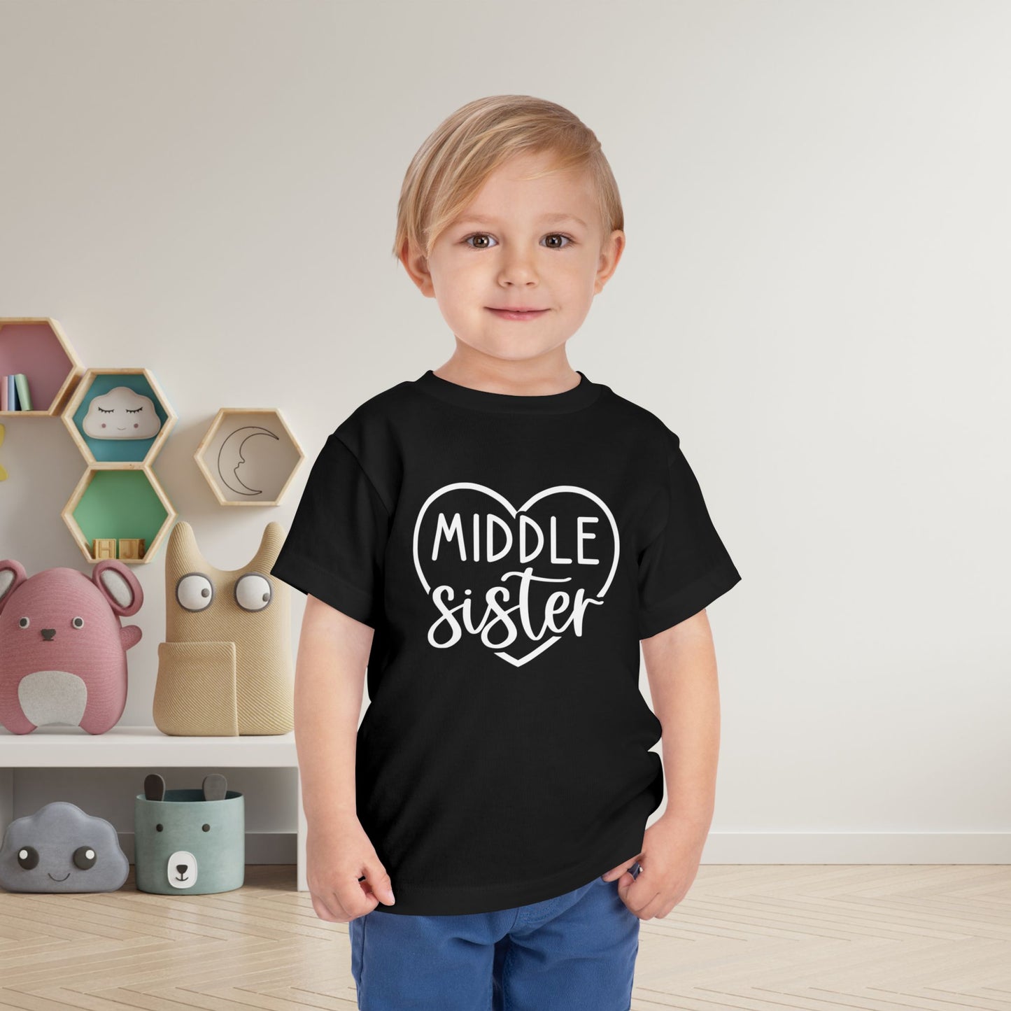 Middle Sister (Heart) Toddler Tee