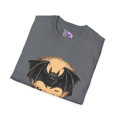 Bat Over Moon Adult T-shirt