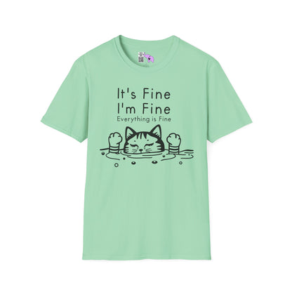 It's Fine I'm Fine Everything's Fine (Cat) Adult T-shirt