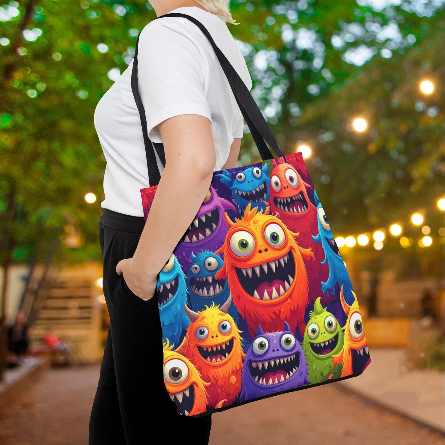 Happy Little Monsters Canvas Tote Bag