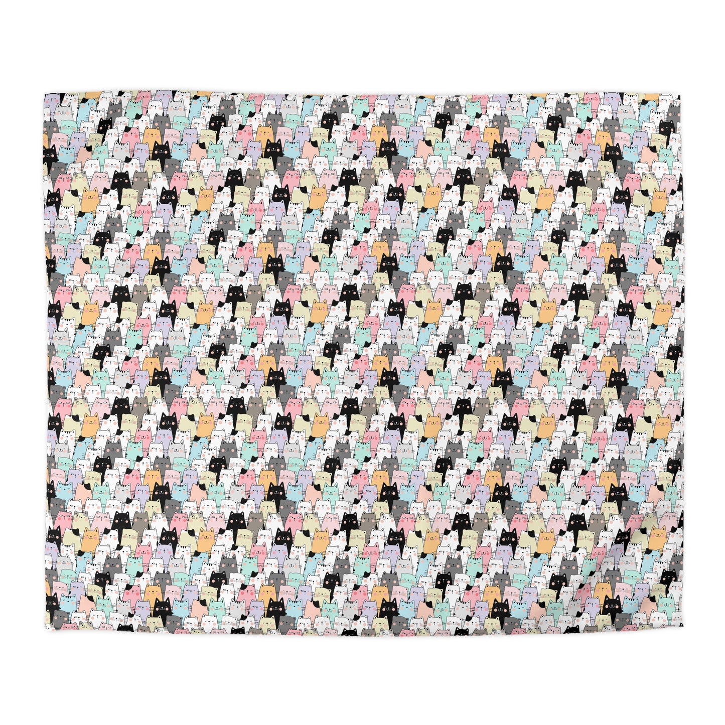 Cartoon Cats Microfiber Duvet Cover