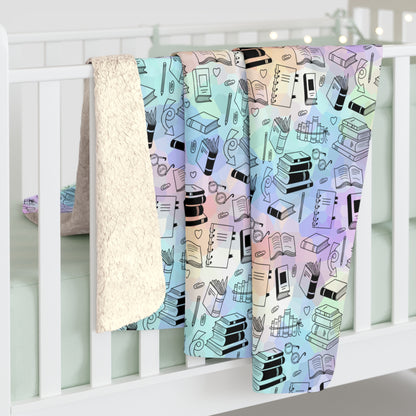 Colorful Chapters Sherpa Fleece Blanket