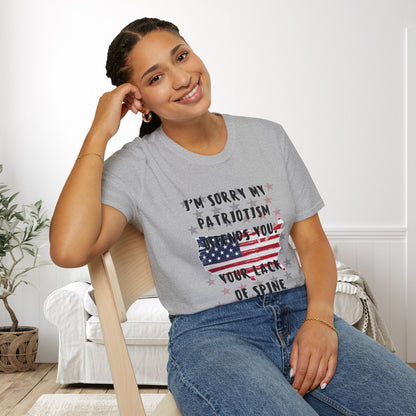 I'm Sorry My Patriotism Offends You. Your Lack of Spine Offends Me Adult T-shirt