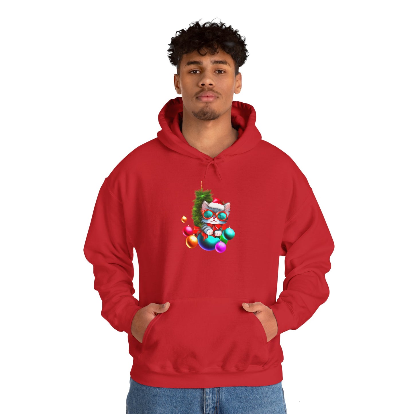 Christmas Ornaments Kitten Heavy Blend™ Hooded Sweatshirt