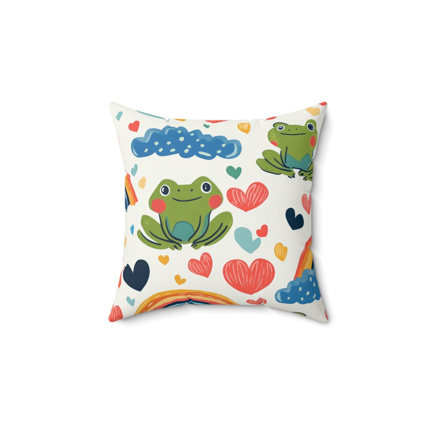 Ribbit Rainbows Throw Pillow