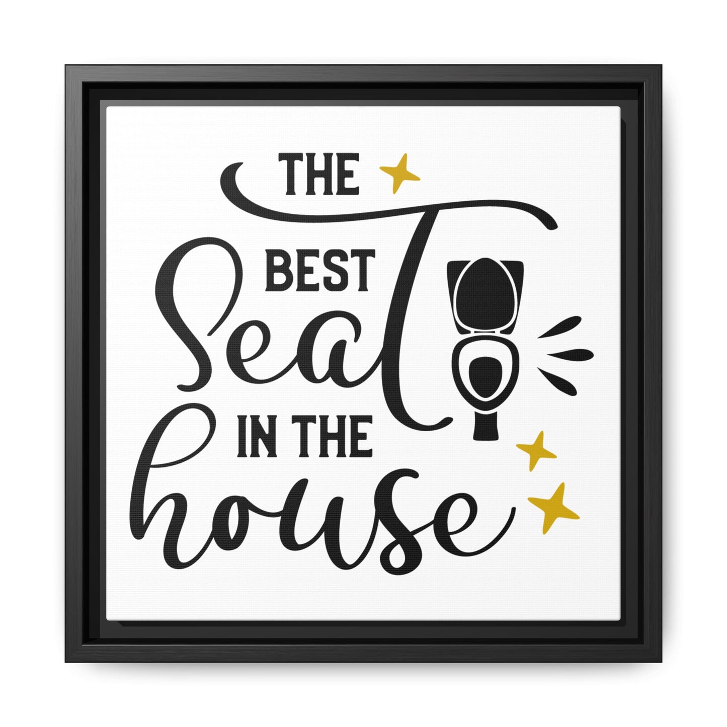 The Best Seat In The House Framed Canvas Bathroom Art