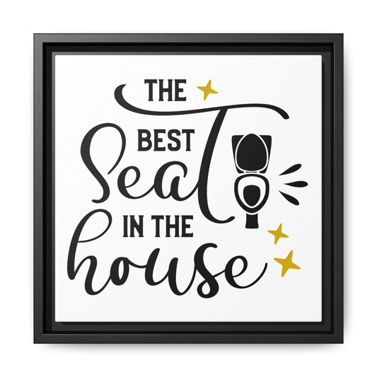 The Best Seat In The House Framed Canvas Bathroom Art