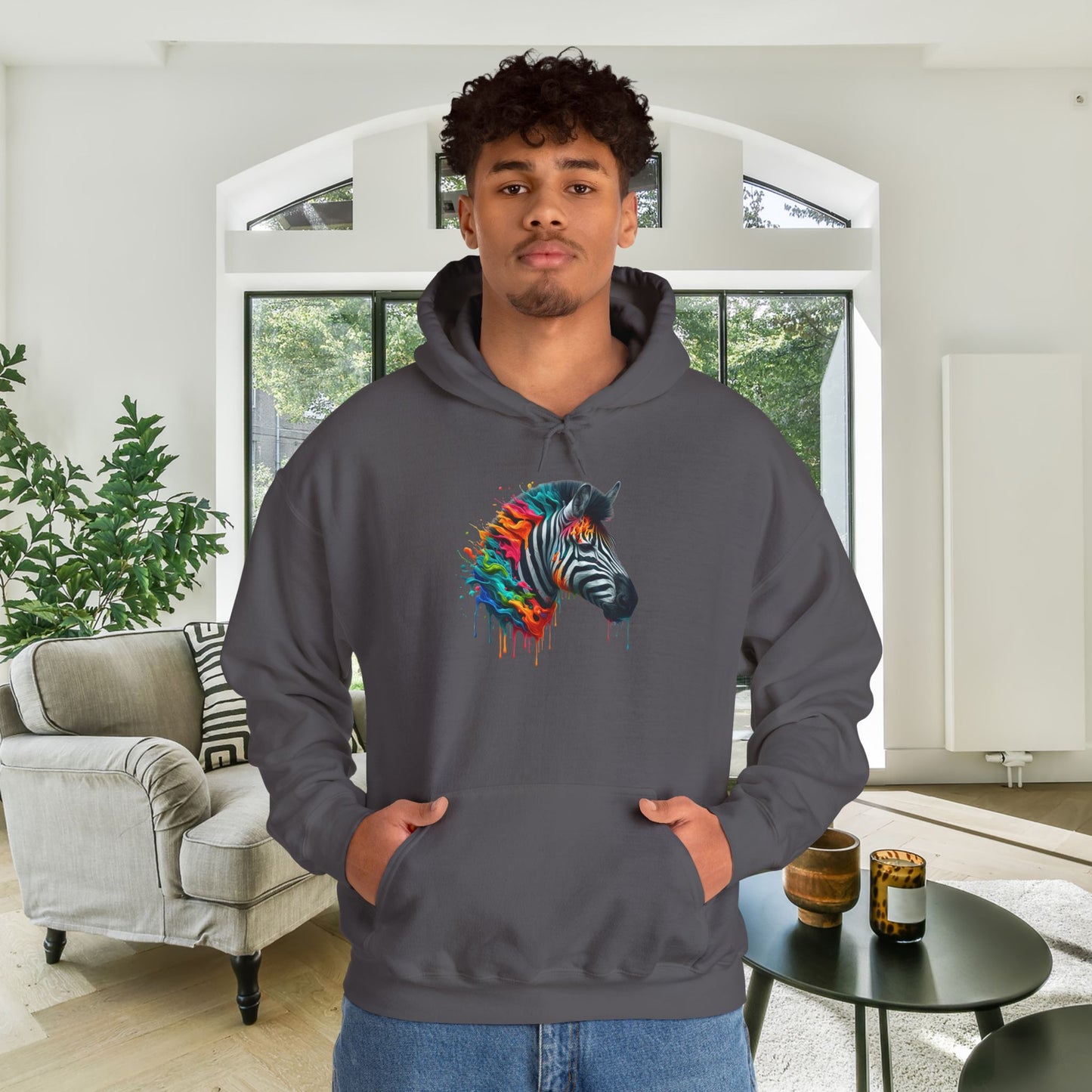 Colorful Zebra Heavy Blend™ Hooded Sweatshirt