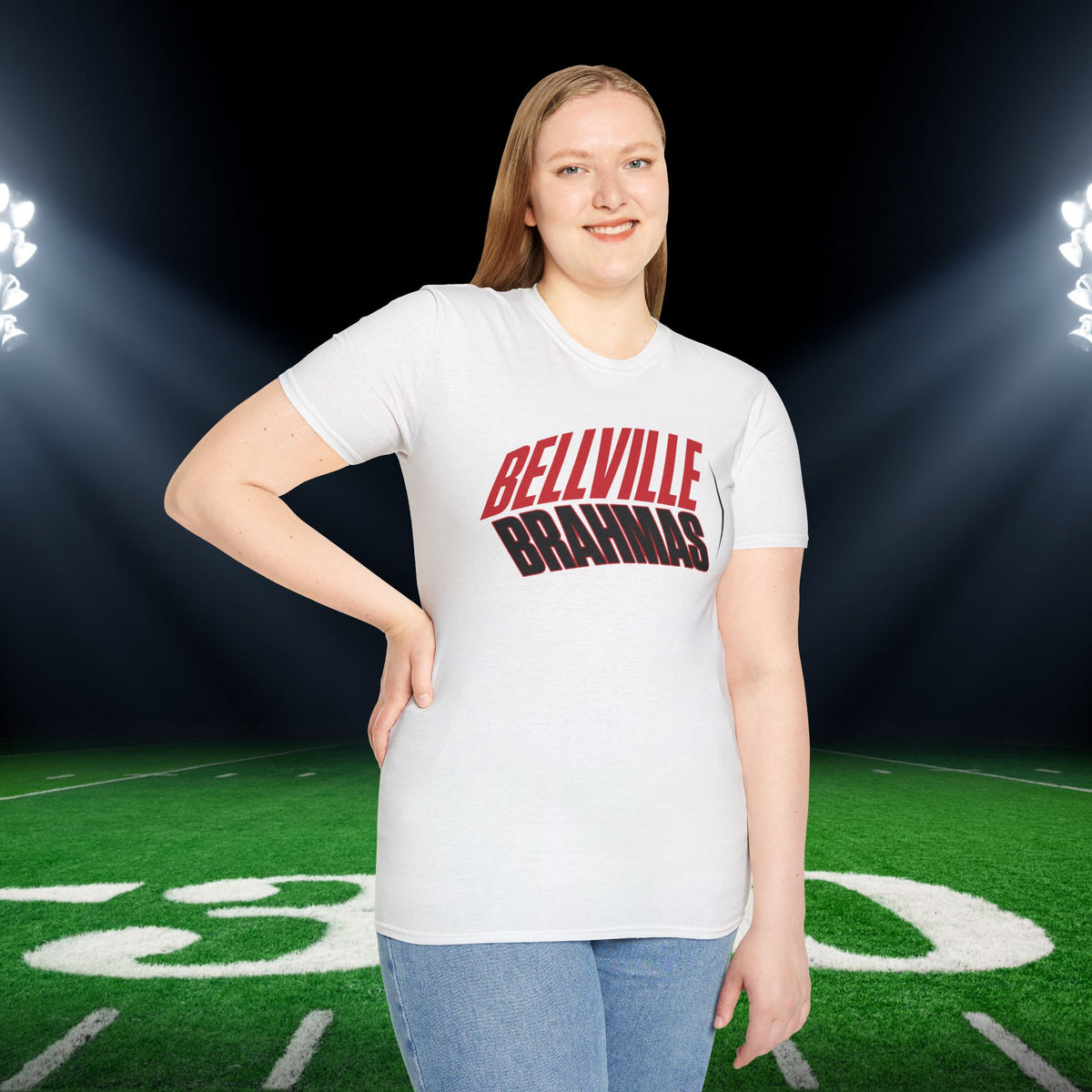 Bellville Brahmas (Angled) Adult T-shirt