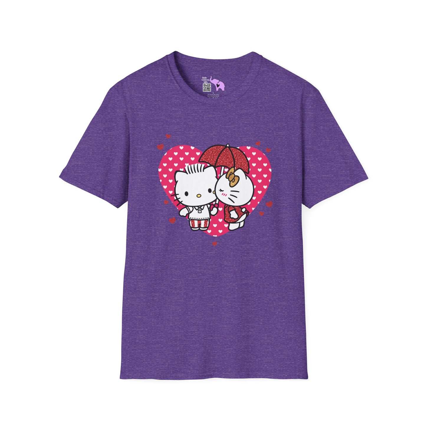 Valentines Hello Kitty Couple Adult Unisex Tshirt