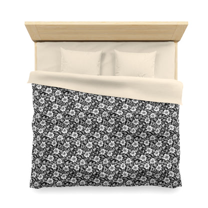 Monochrome Paradise Bloom Microfiber Duvet Cover