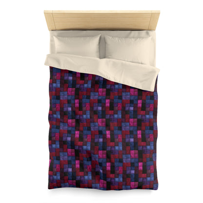 Velvet Mosaic Print Microfiber Duvet Cover
