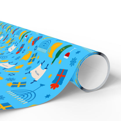 Illuminated Symbols Hanukkah Wrapping Paper