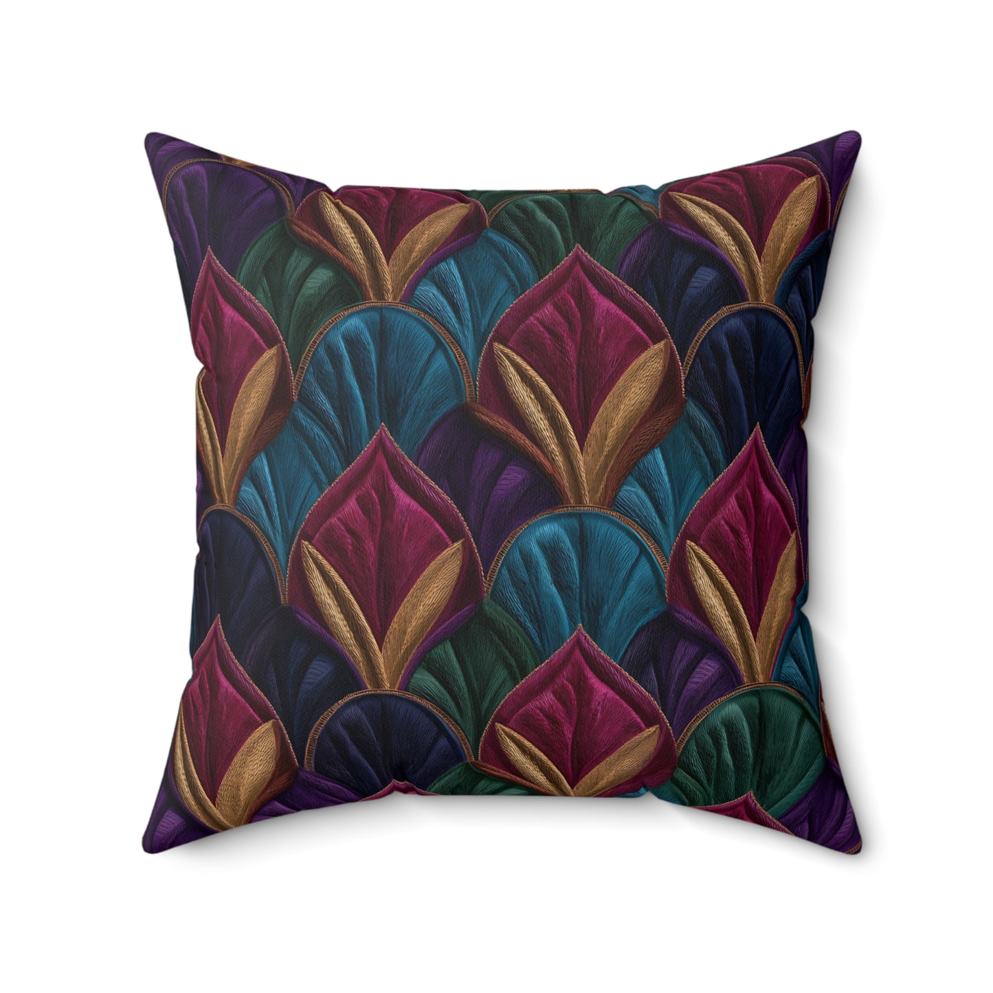 Velvet Night Garden Print Throw Pillow