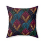 Velvet Night Garden Print Throw Pillow