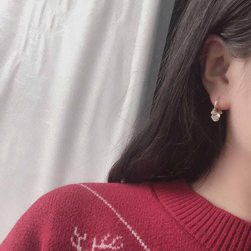 Shimmer Disc Hoop Earrings