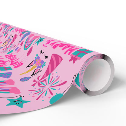 Girls 1st Birthday Wrapping Paper