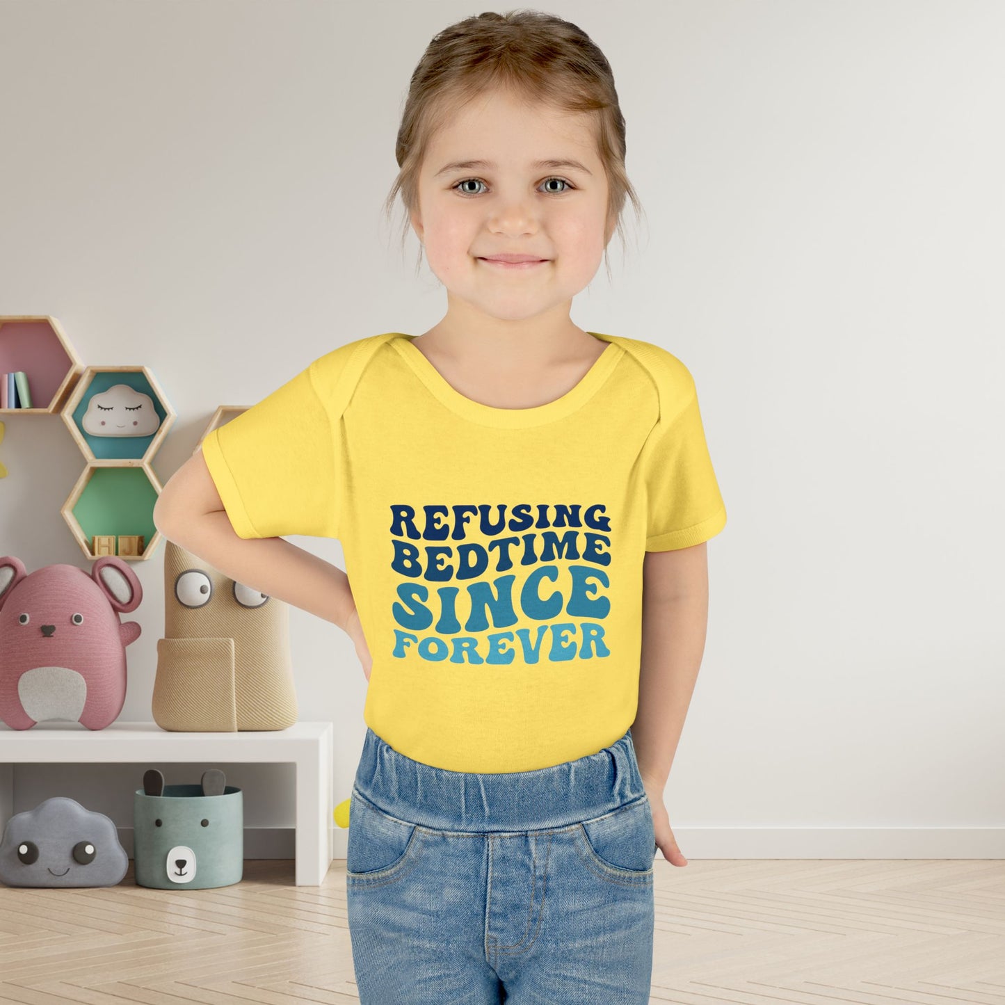 Refusing Bedtime Since Forever Baby Rib Bodysuit