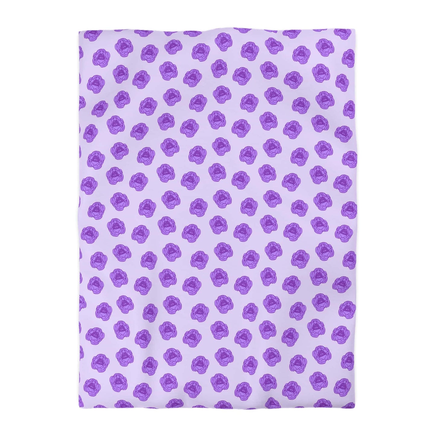 Lilac Mist Peonies Microfiber Duvet Cover