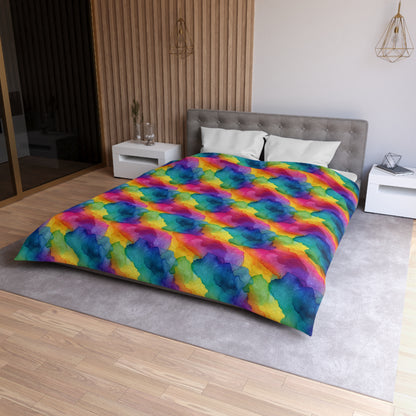 Rainbow Watercolors Duvet Bedding Set